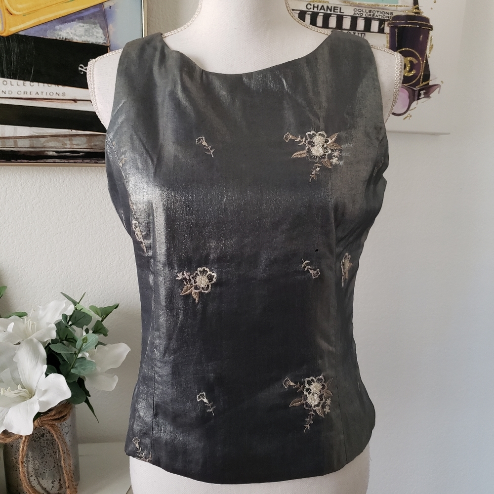Sleeveless Embroidered Top